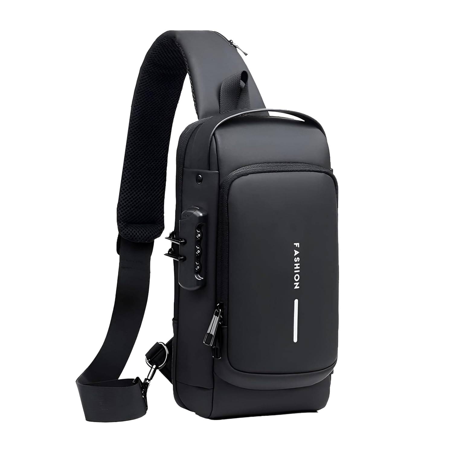     			Shopeleven Black Solid Messenger Bag