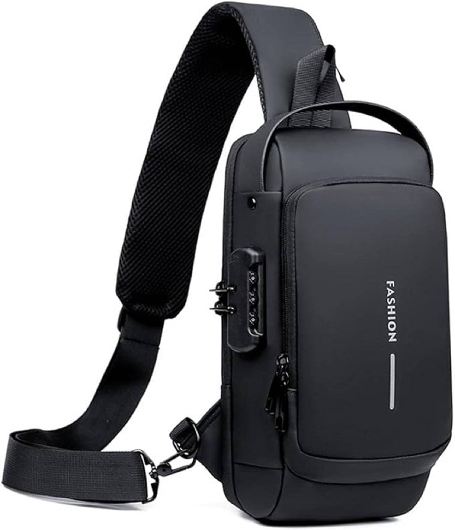     			Shopeleven Black Solid Messenger Bag