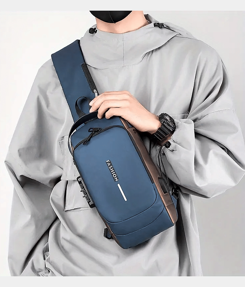 Shopeleven Blue Solid Messenger Bag - Handbags | Buy online on ZillyBuy
