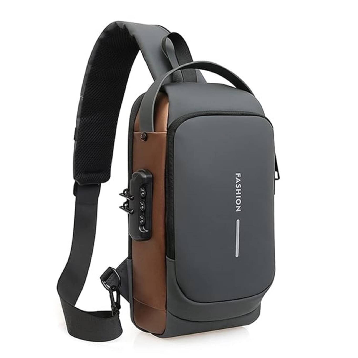    			Shopeleven Grey Solid Messenger Bag