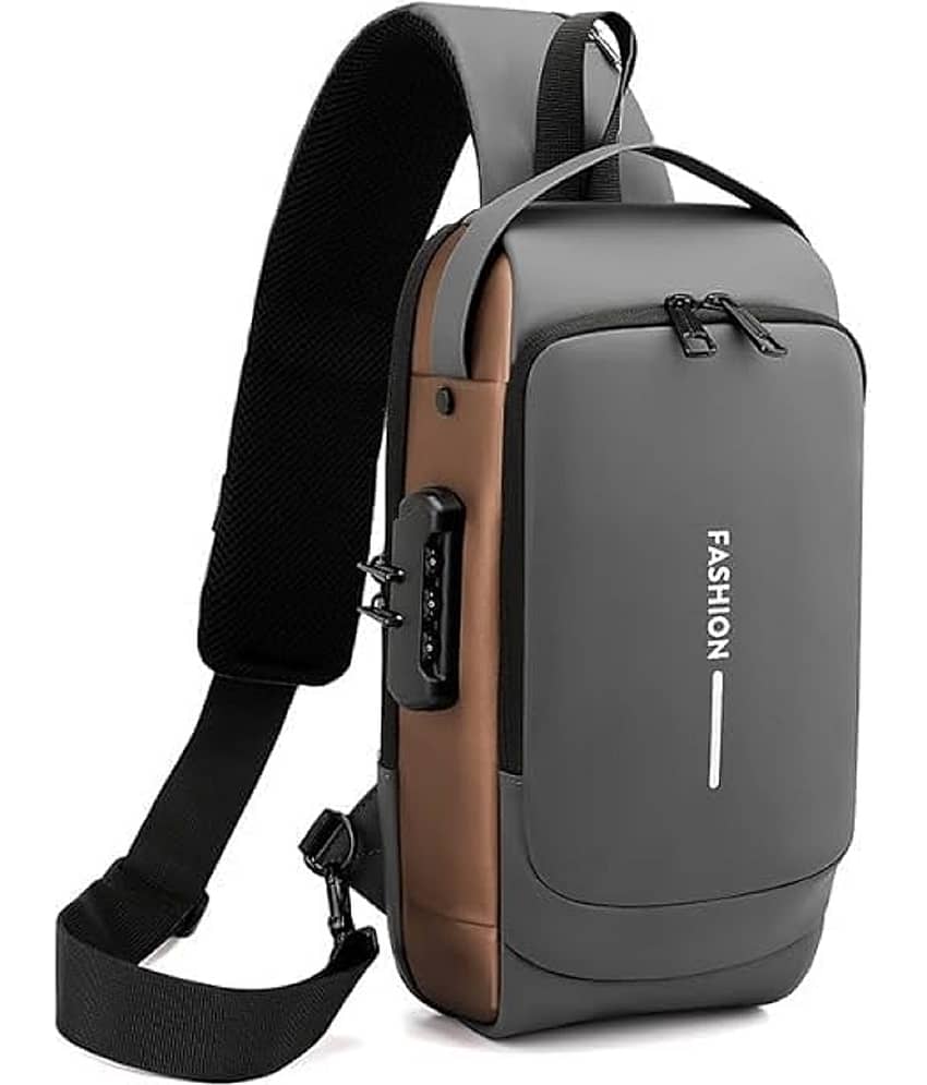 Shopeleven Grey Solid Messenger Bag - Handbags | Buy online on ZillyBuy