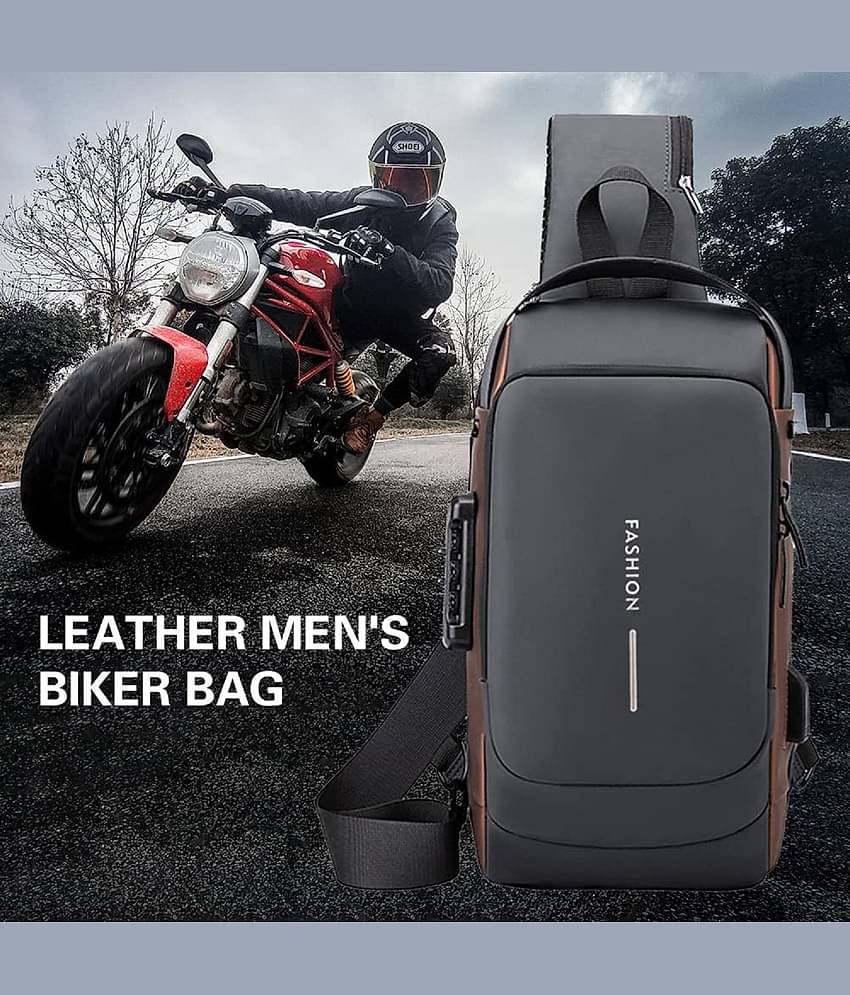 Shopeleven Grey Solid Messenger Bag