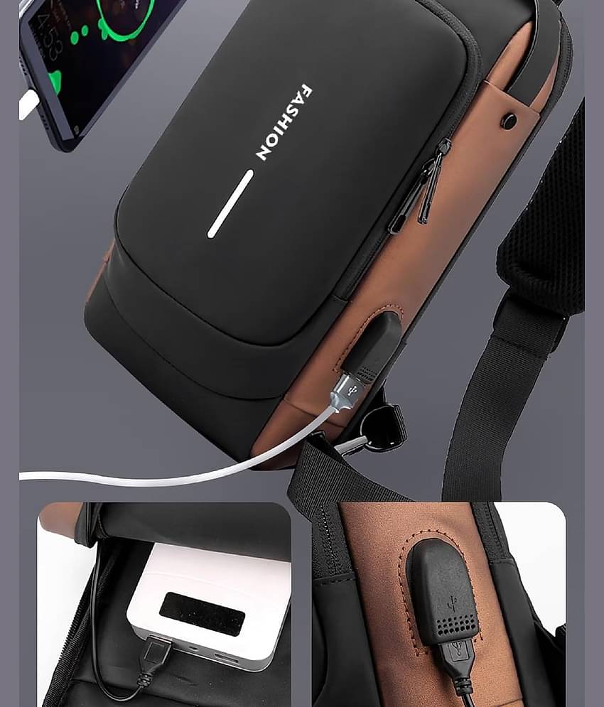 Shopeleven Grey Solid Messenger Bag