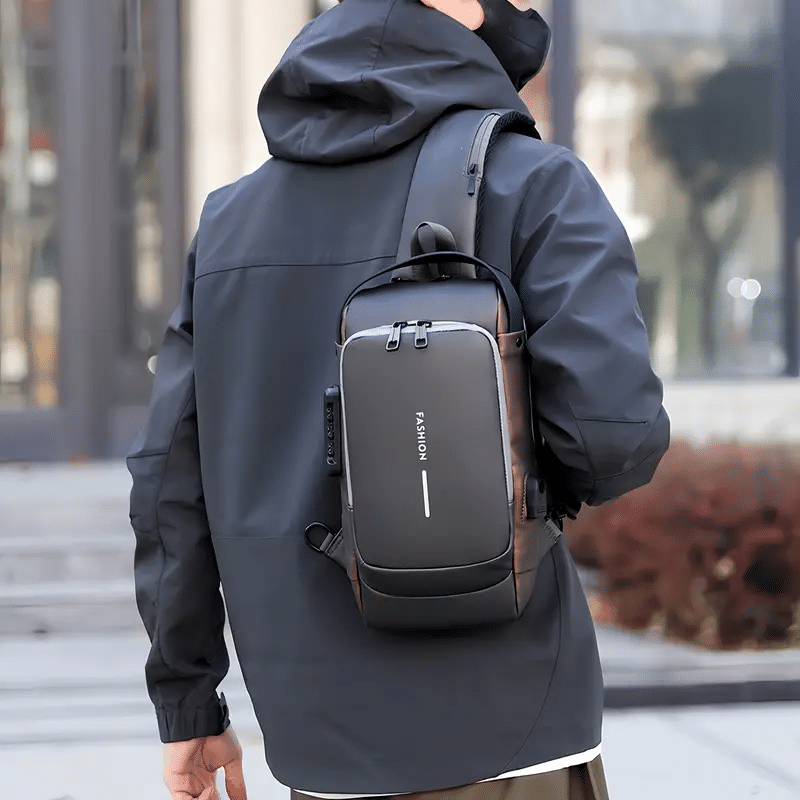     			Shopeleven Grey Solid Messenger Bag