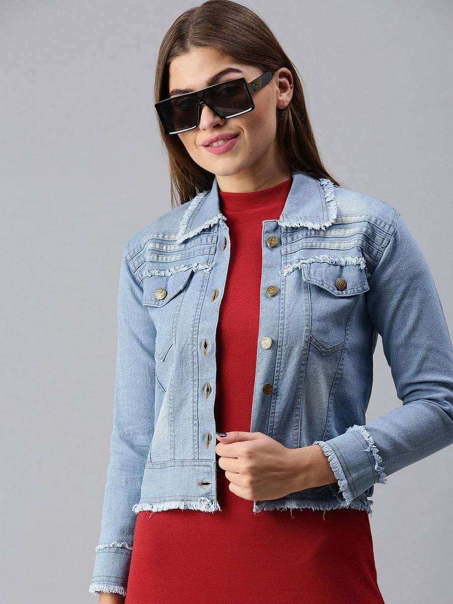 TRENDYDOLL - Denim Blue Ethnic Jacket Pack of 1 TRENDYDOLL - Denim Blue Ethnic Jacket Pack of 1