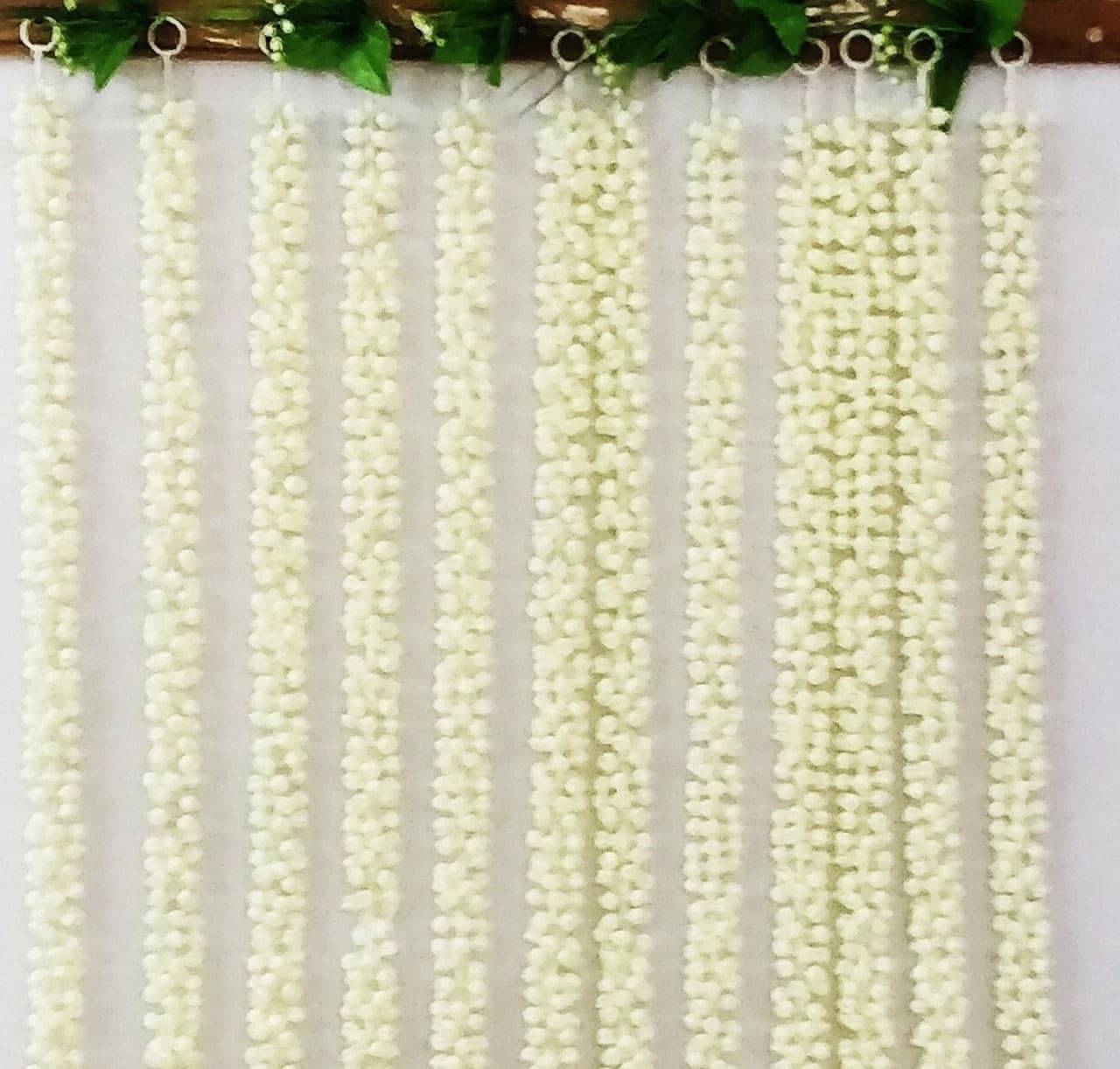     			Tiny Shiny Artificial Jasmine Mogra Flower Garland String, White 152.4 cm, Wedding Party Decoration, Home Decoeration