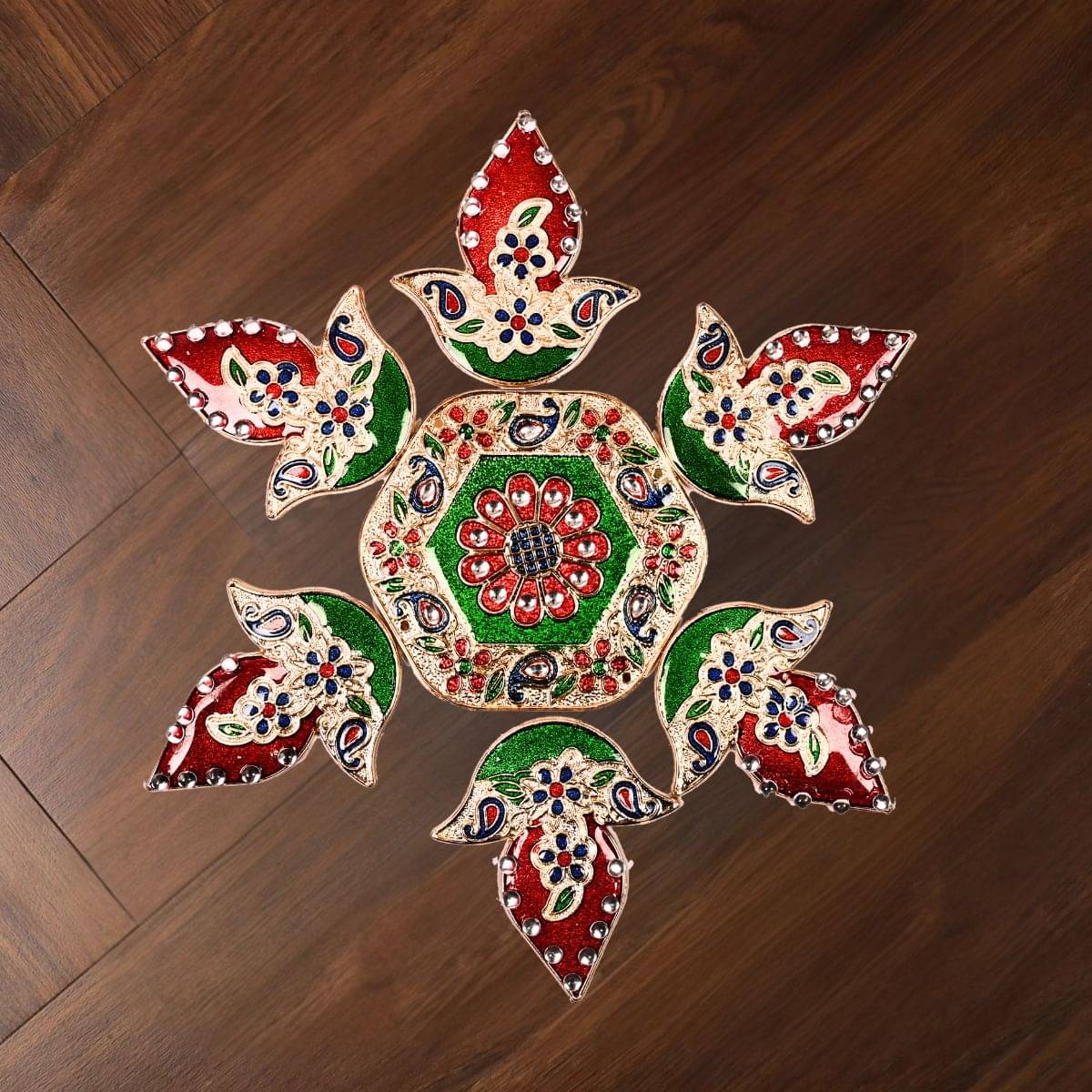 Tiny Shiny Multicolour Acrylic Rangoli - Pack of 1 Tiny Shiny Multicolour Acrylic Rangoli - Pack of 1