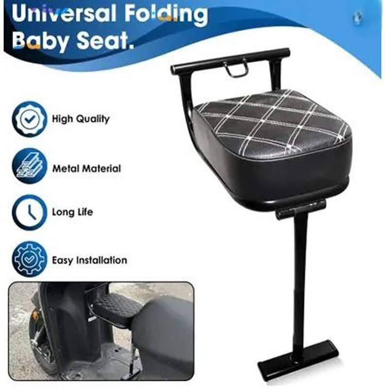     			Universal Folding Baby Seat Compatible for All Scooty Single Bike Single Bike Seat Cover For TVS, Hero, Suzuki, Honda, Universal For Bike Activa 125, Activa 3G, Activa 4G, Activa 5G, Activa 6G, Access 125, Jupiter, Fascino, Deo