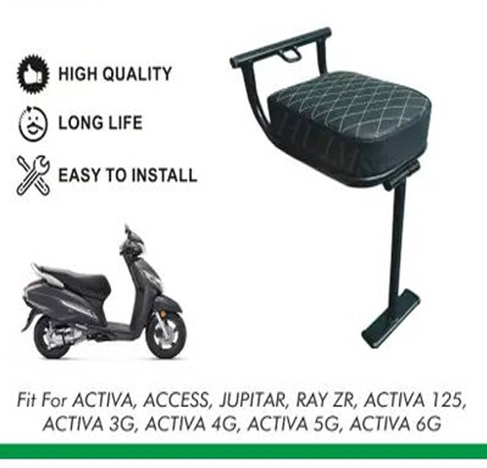 Universal Folding Baby Seat Compatible for All Scooty Single Bike Single Bike Seat Cover For Universal For Bike, TVS, Hero, Suzuki, Honda Activa 125, Activa 4G, Activa 5G, Activa 6G, Access 125, And All Scootys.     			Universal Folding Baby Seat Compatible for All Scooty Single Bike Single Bike Seat Cover For Universal For Bike, TVS, Hero, Suzuki, Honda Activa 125, Activa 4G, Activa 5G, Activa 6G, Access 125, And All Scootys.