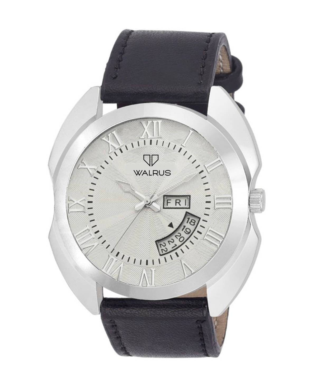     			Walrus Black PU Analog Men's Watch