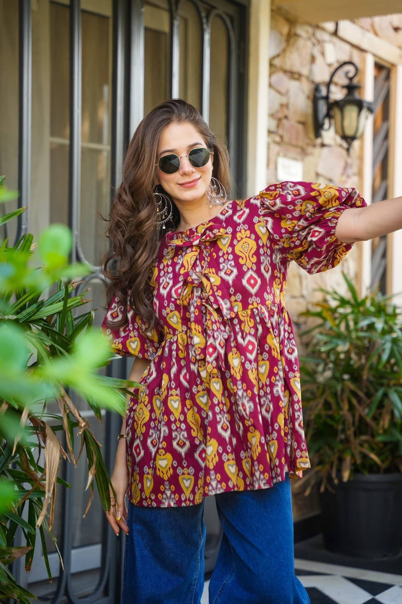 ZINDORA Women's Cotton Tunic ( Maroon ) ZINDORA Women's Cotton Tunic ( Maroon )