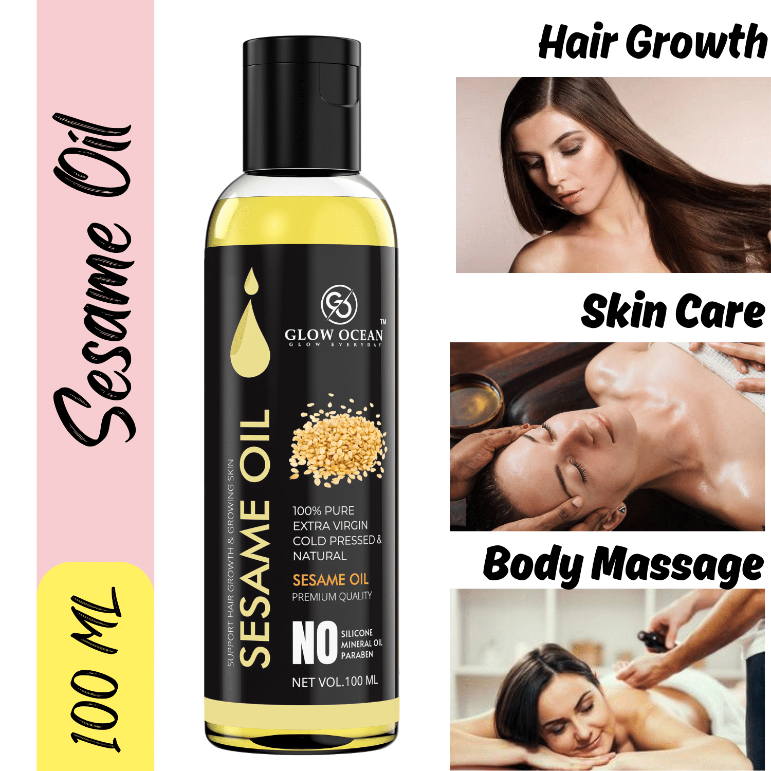     			glow ocean Hair Growth Sesame Oil 100 ml ( Pack of 1 )