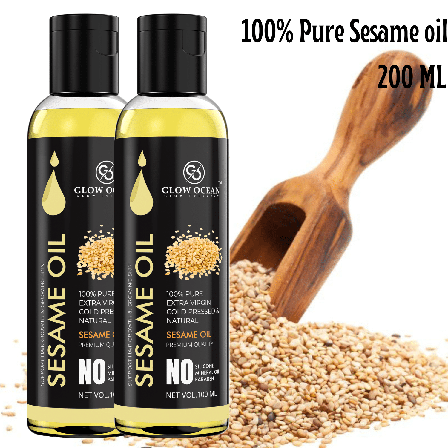 glow ocean Hair Growth Sesame Oil 200 ml ( Pack of 2 ) glow ocean Hair Growth Sesame Oil 200 ml ( Pack of 2 )