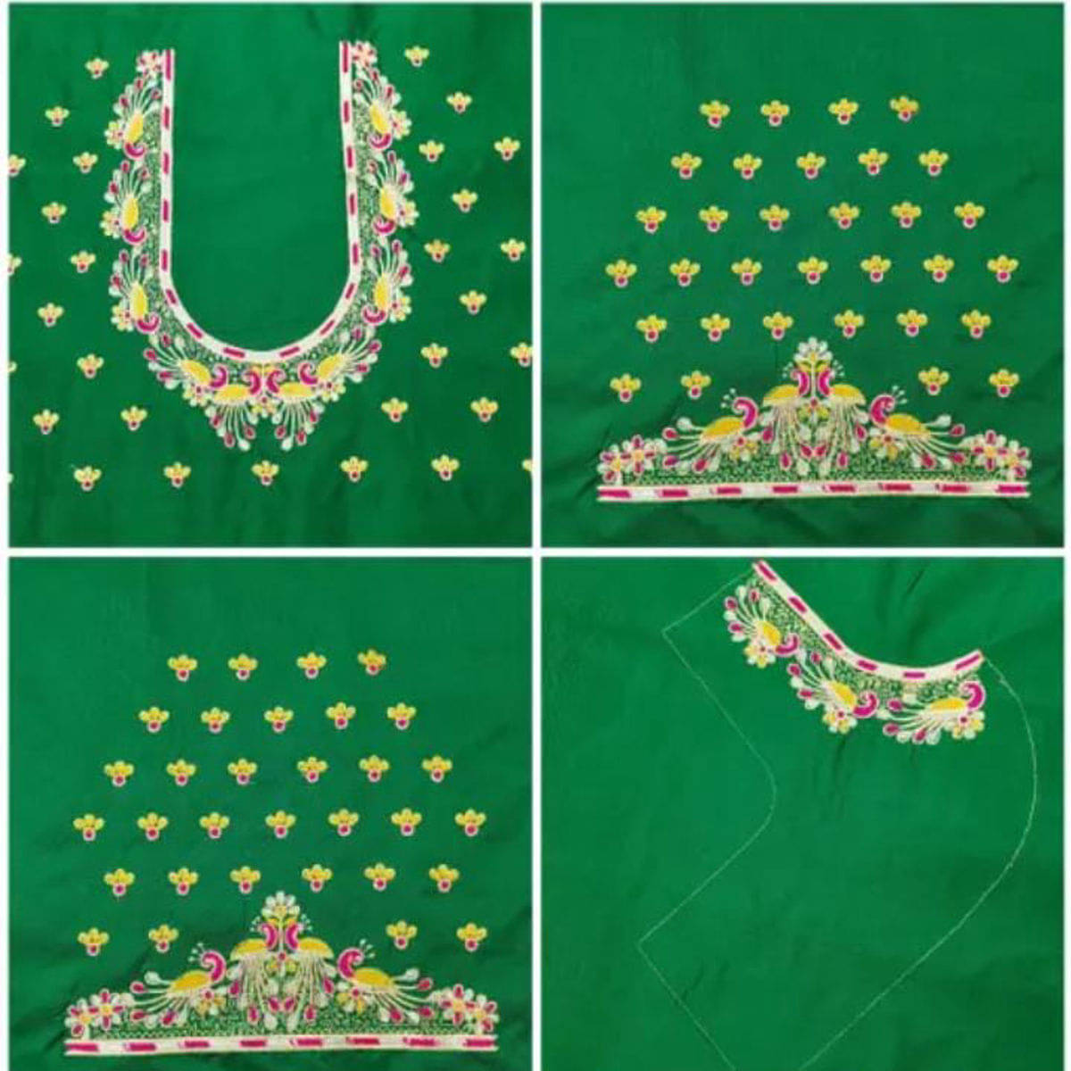     			krishna trends Green Unstitched Art Silk Women's Blouse ( Pack of 1 )