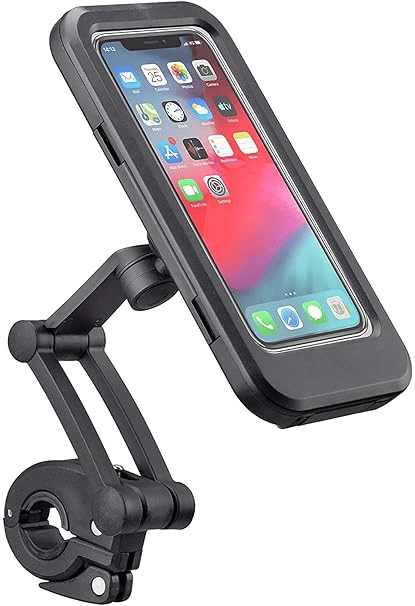 sakimo Phone Holder for Bike Outdoor Waterproof Phone Mount with Aluminum Alloy Installation Base Anti-Glare Touch-Screen Design 360 ° Rotatable Phone Holder