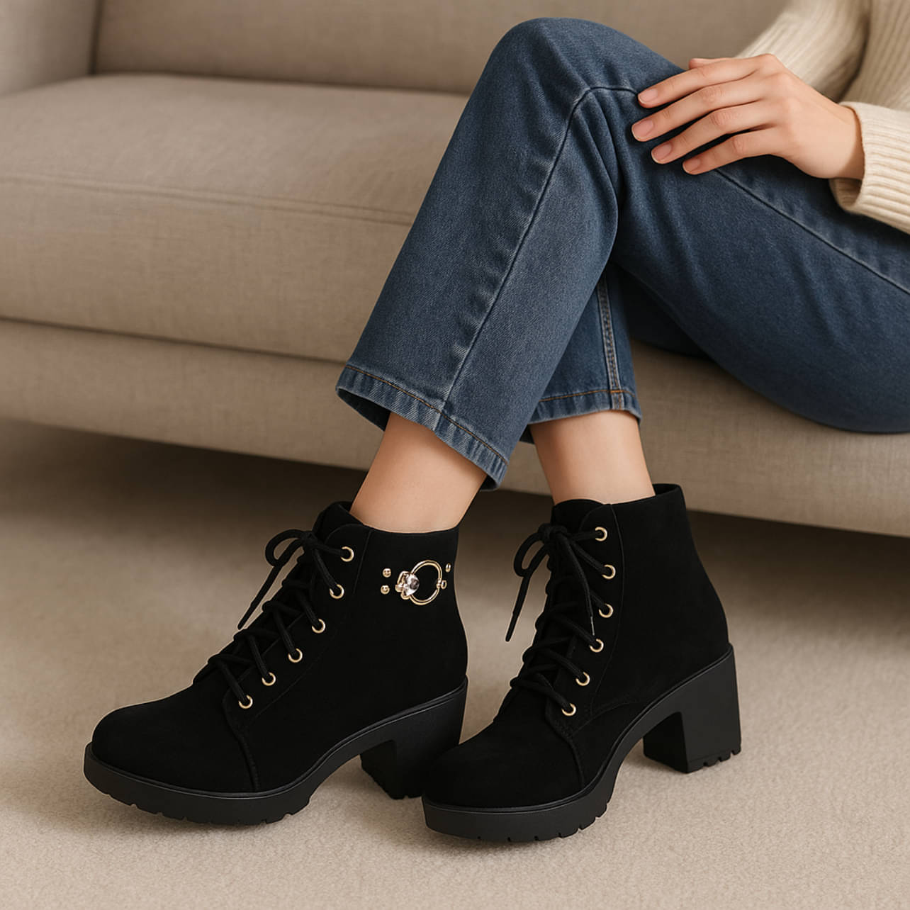 vr the style Black Women's Ankle Length Boots     			vr the style Black Women's Ankle Length Boots