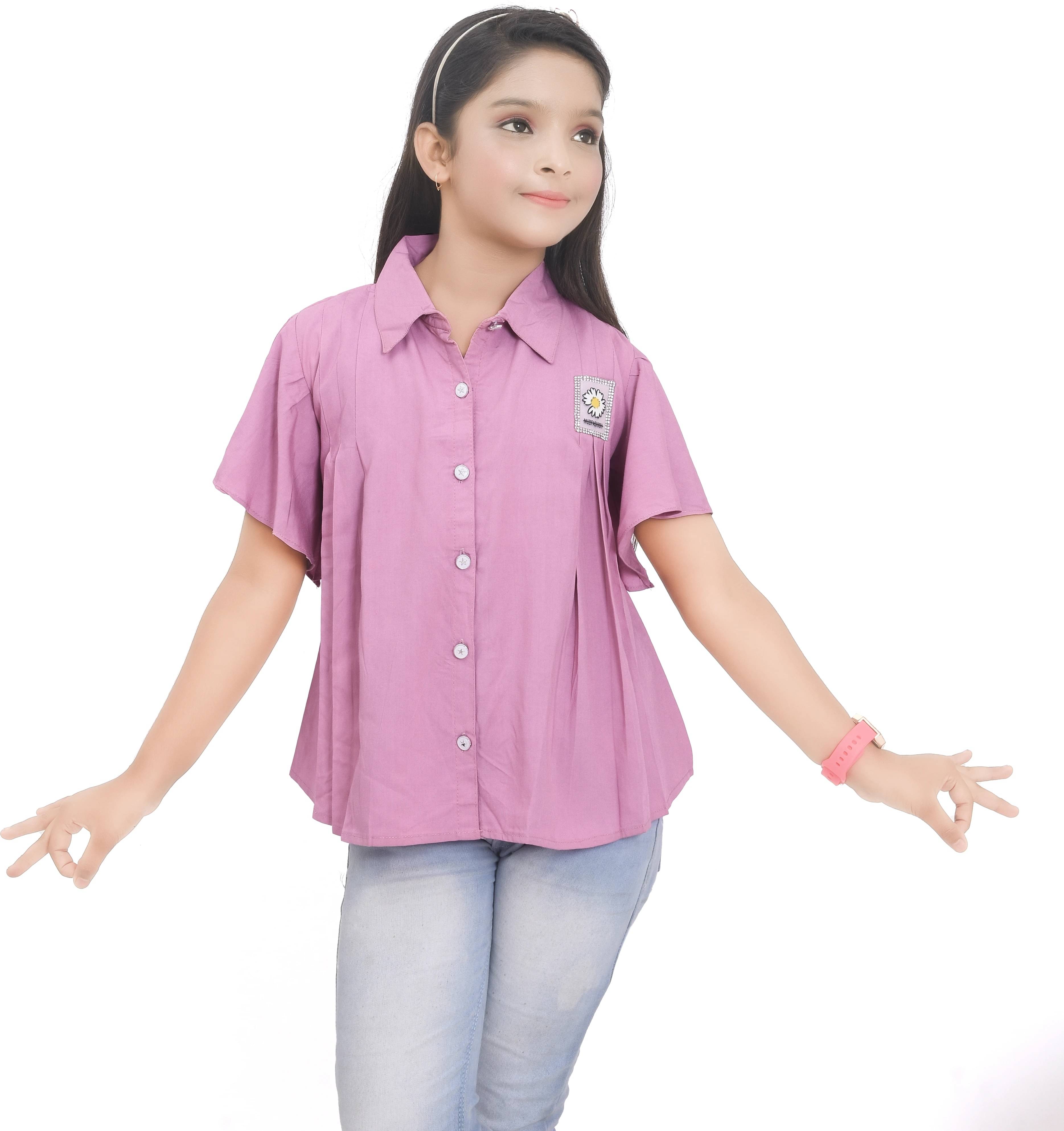    			Hafiza Pack of 1 Girls Cotton Blend Top ( Pink )