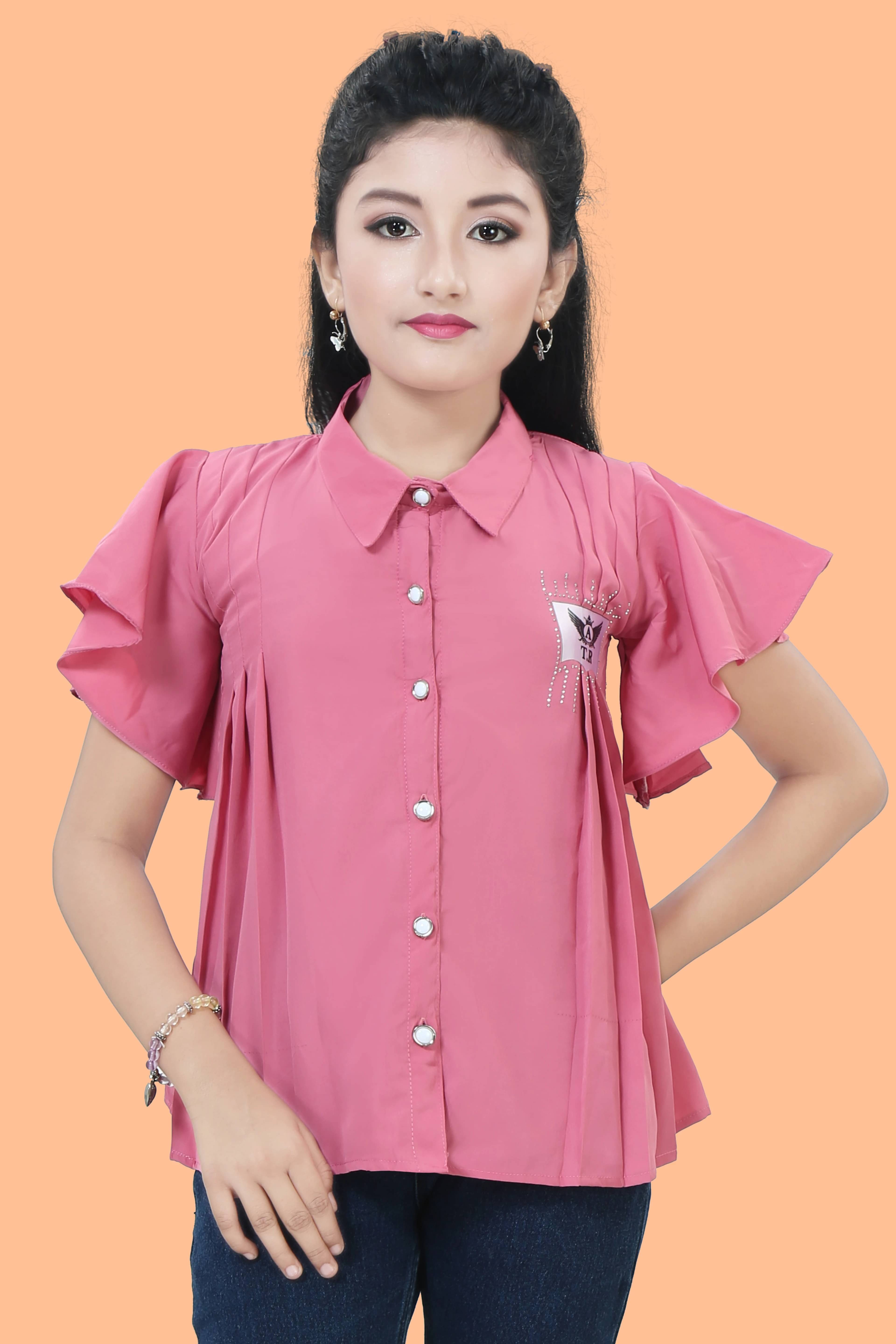     			Hafiza Pack of 1 Girls Cotton Blend Top ( Pink )