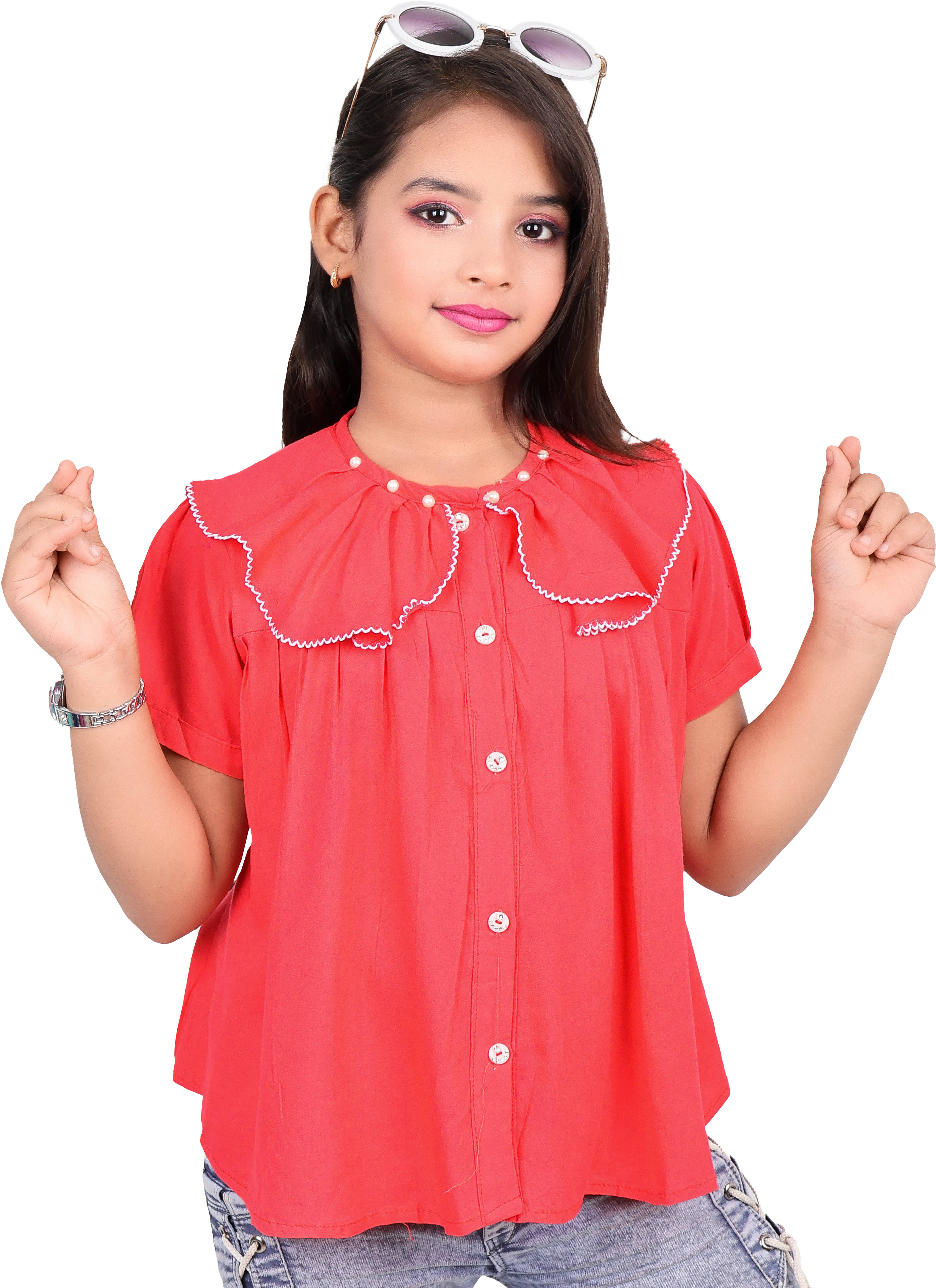     			Hafiza Pack of 1 Girls Cotton Blend Top ( Red )