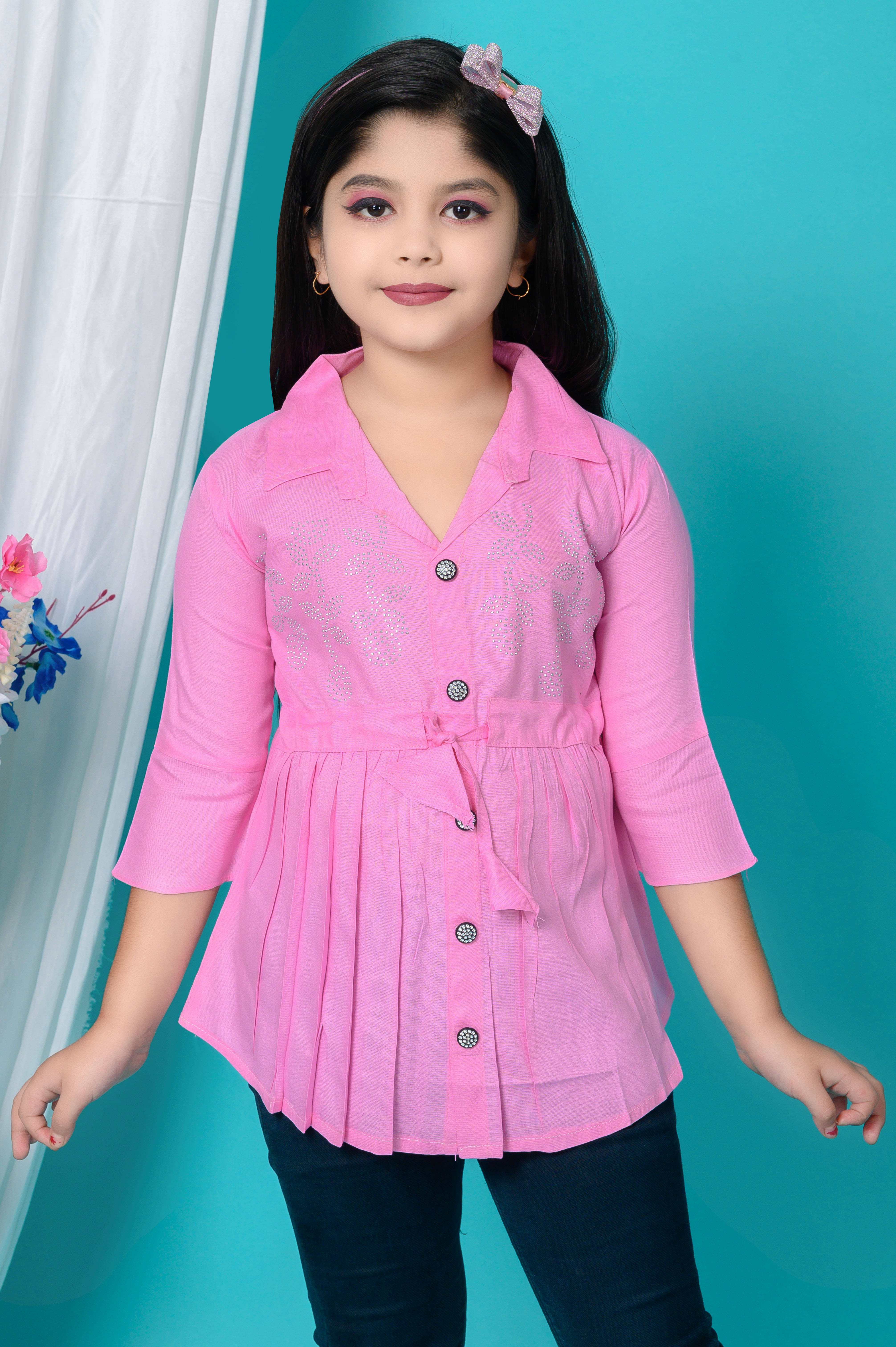     			Hafiza Pack of 1 Girls Cotton Blend Top ( Multicolor )