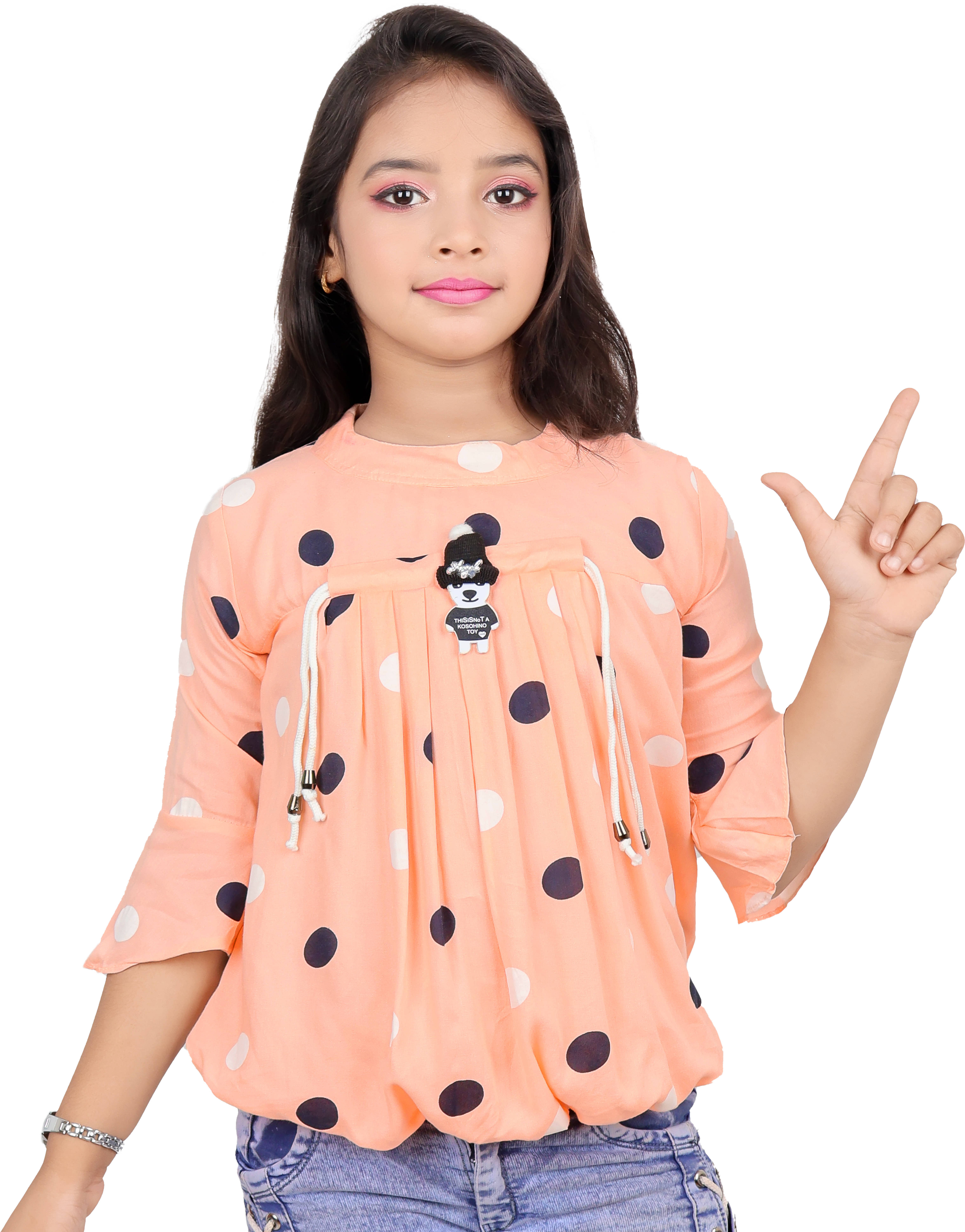     			Hafiza Pack of 1 Girls Cotton Blend Top ( Multicolor )