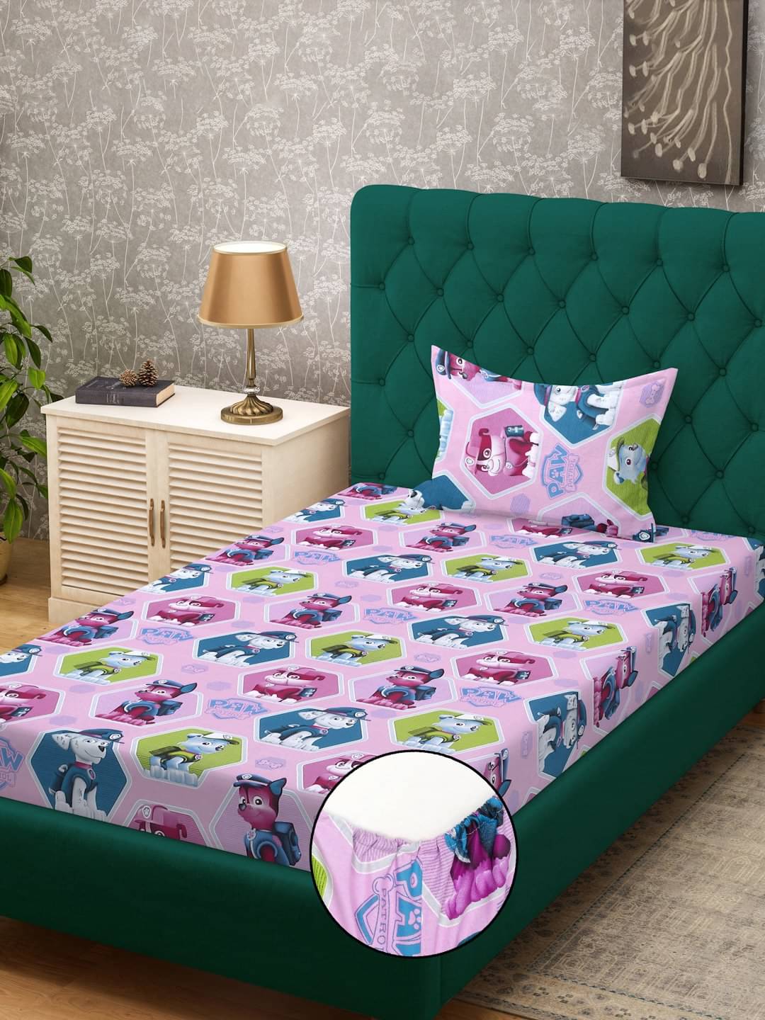     			Klotthe Cotton 1 Single Bedsheet with 1 Pillow Cover ( Purple )