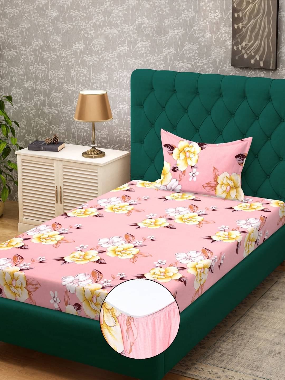 Klotthe Poly Cotton 1 Single Bedsheet with 1 Pillow Cover ( Pink ) Klotthe Poly Cotton 1 Single Bedsheet with 1 Pillow Cover ( Pink )