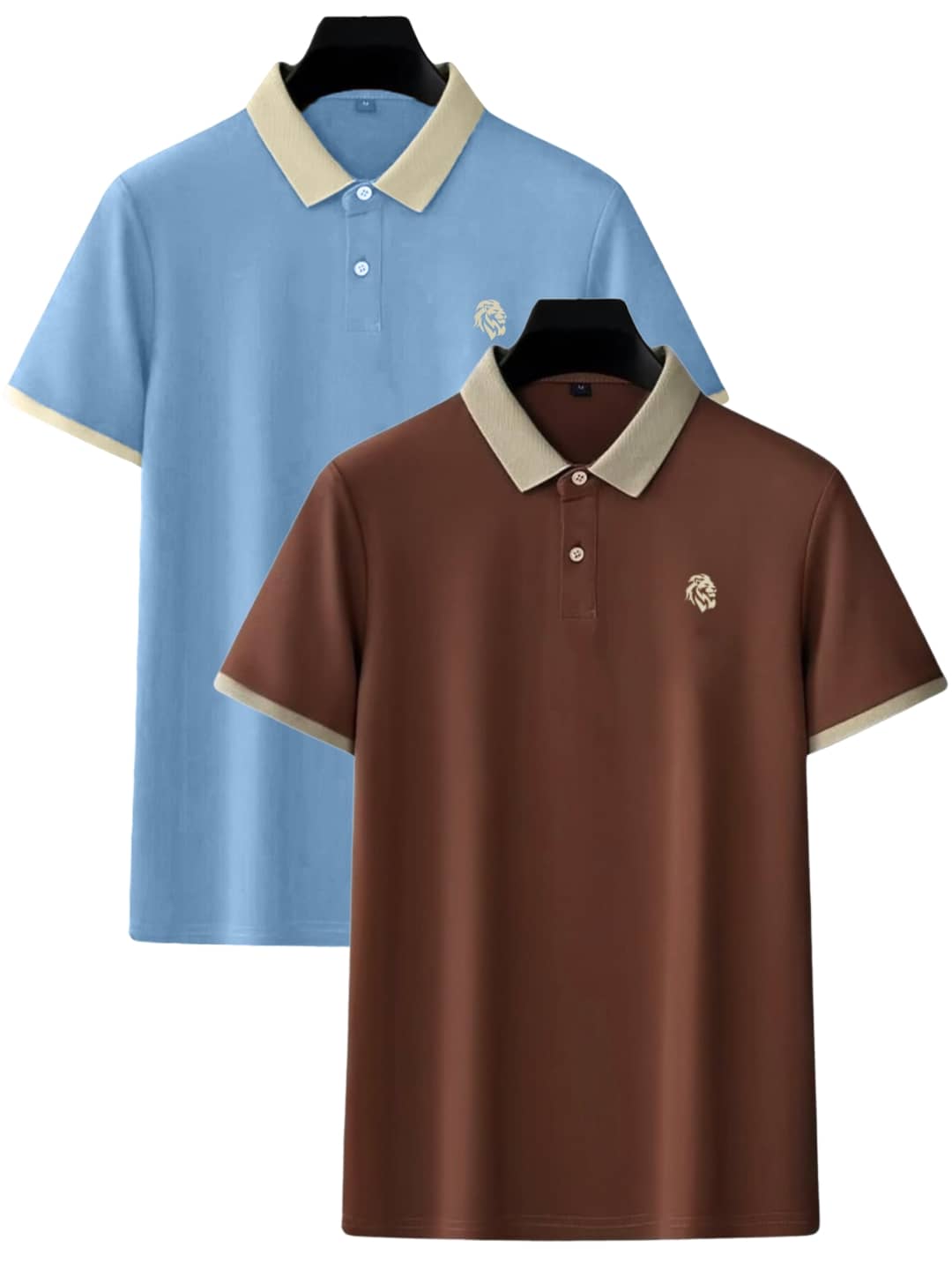 Leotude Men Cotton Blend Regular Fit Solid Polo T Shirt ( Multicolor1 )