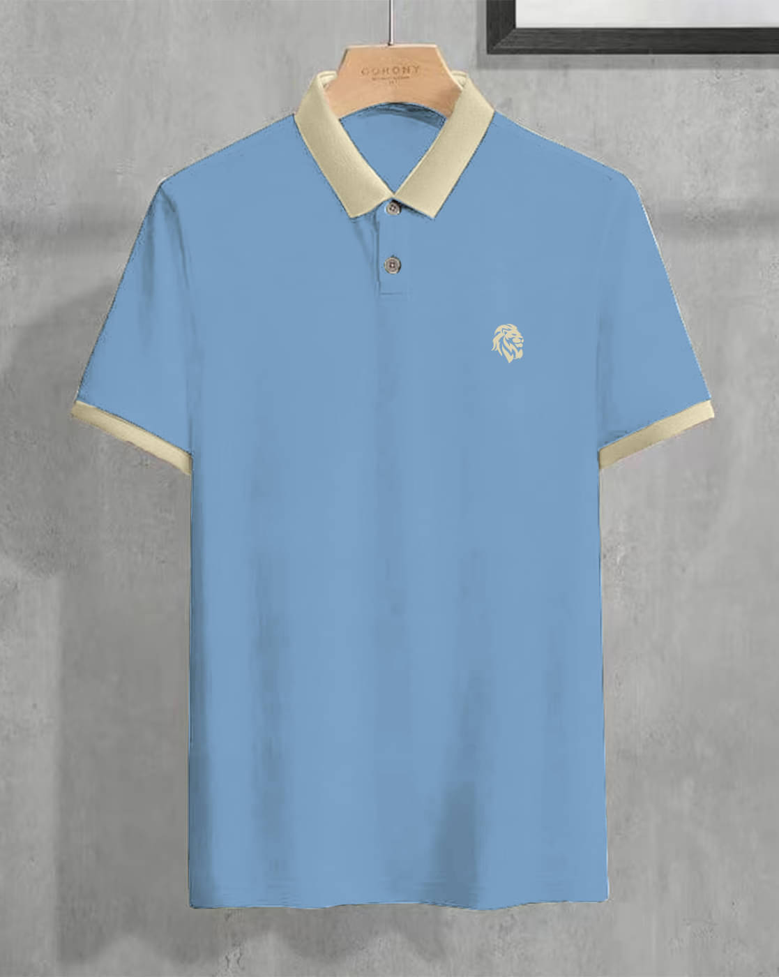     			Leotude Men Cotton Blend Regular Fit Solid Polo T Shirt ( Blue )