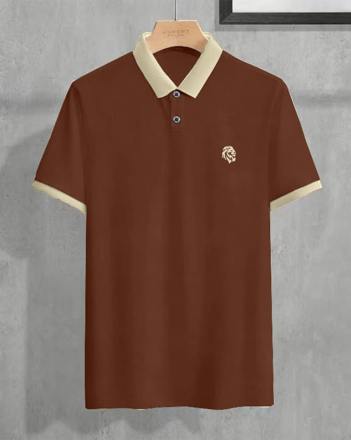Leotude Men Cotton Blend Regular Fit Solid Polo T Shirt ( Brown ) Leotude Men Cotton Blend Regular Fit Solid Polo T Shirt ( Brown )