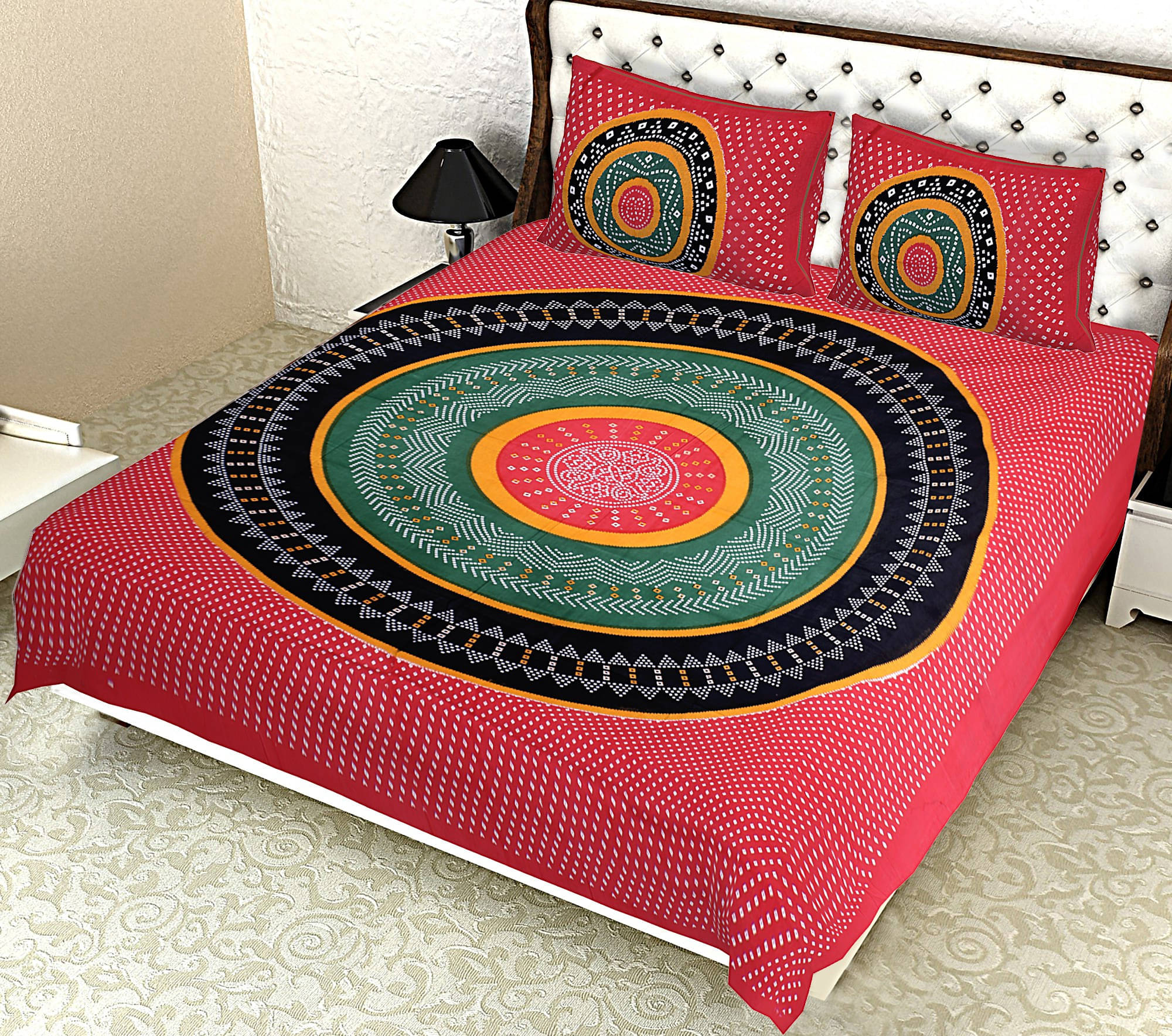 Navkaar Creation Cotton 1 Double Bedsheet with 2 Pillow Covers ( Multicolor ) Navkaar Creation Cotton 1 Double Bedsheet with 2 Pillow Covers ( Multicolor )