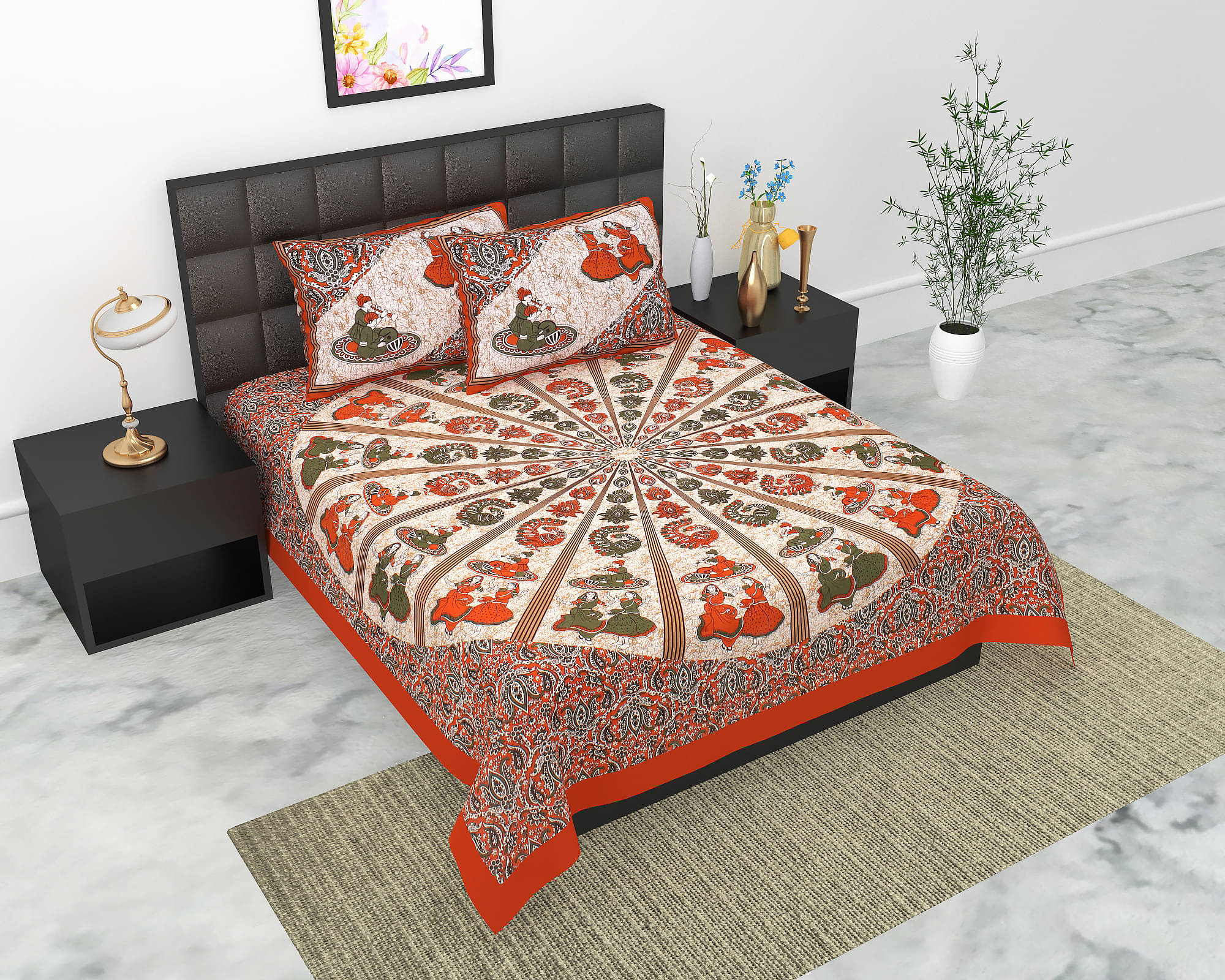 Navkaar Creation Cotton 1 Double Bedsheet with 2 Pillow Covers ( Brown ) Navkaar Creation Cotton 1 Double Bedsheet with 2 Pillow Covers ( Brown )