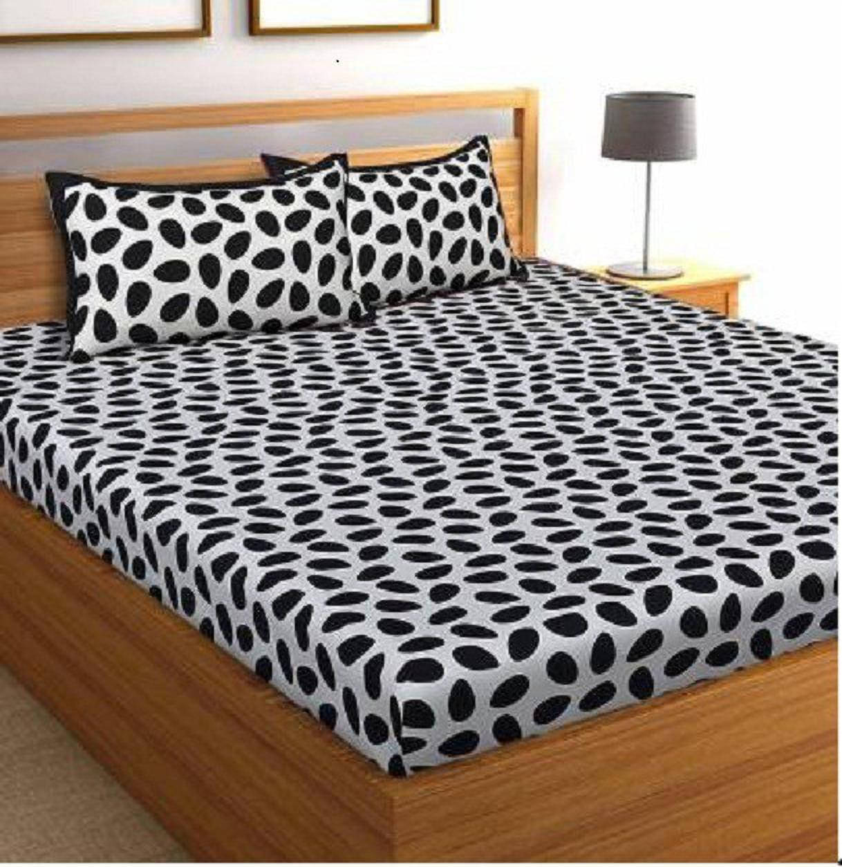 Navkaar Creation Cotton 1 Double Bedsheet with 2 Pillow Covers ( Black ) Navkaar Creation Cotton 1 Double Bedsheet with 2 Pillow Covers ( Black )