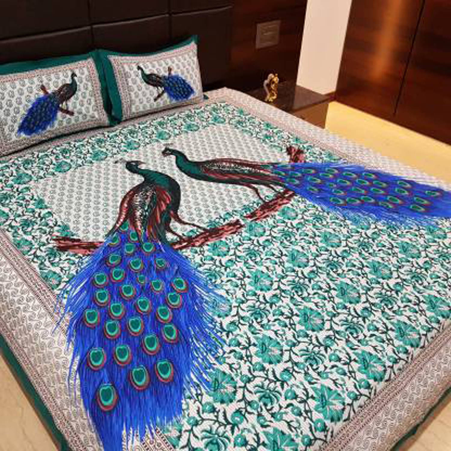 Navkaar Creation Cotton 1 Double Bedsheet with 2 Pillow Covers ( Multicolor ) Navkaar Creation Cotton 1 Double Bedsheet with 2 Pillow Covers ( Multicolor )