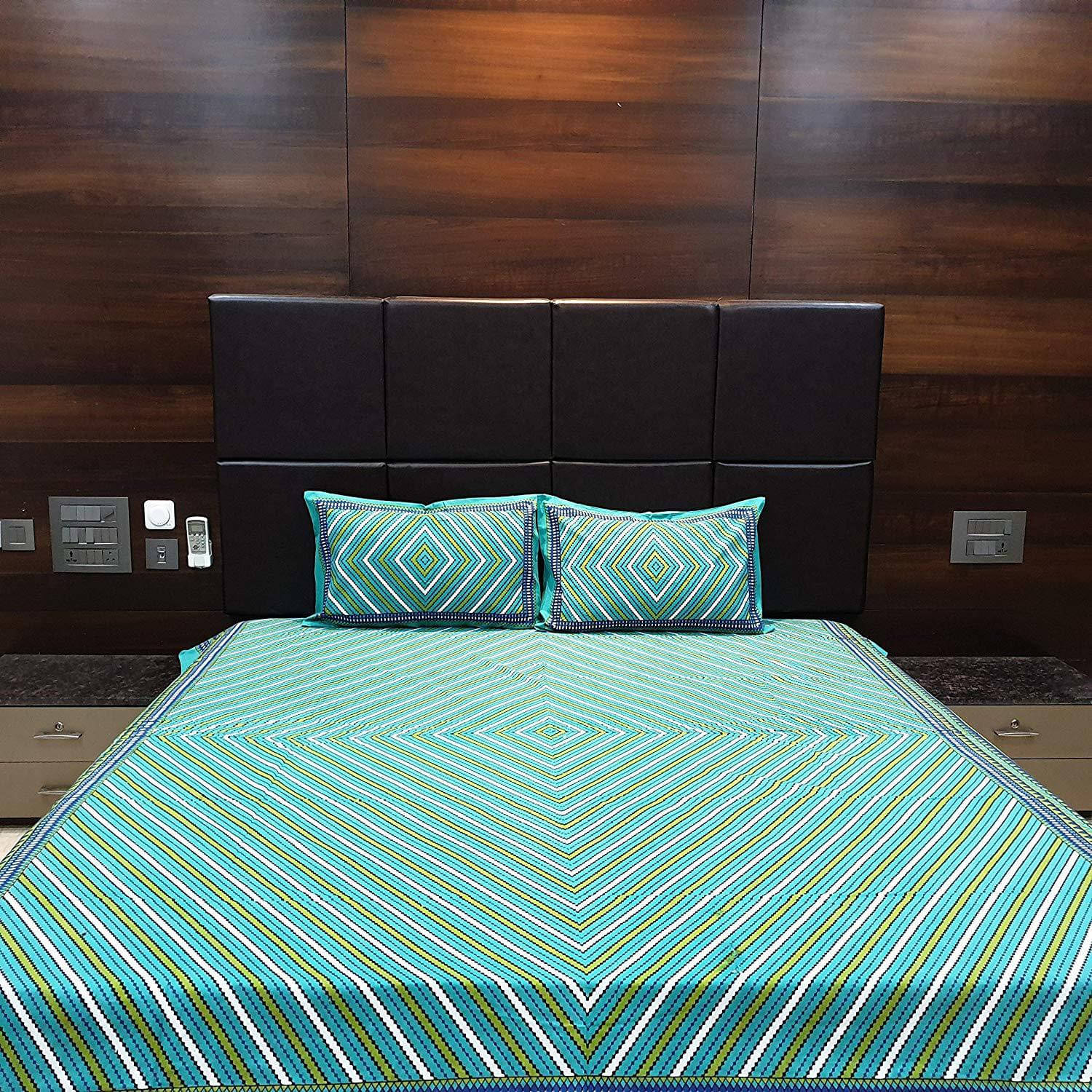 Navkaar Creation Cotton 1 Double Bedsheet with 2 Pillow Covers ( Blue ) Navkaar Creation Cotton 1 Double Bedsheet with 2 Pillow Covers ( Blue )