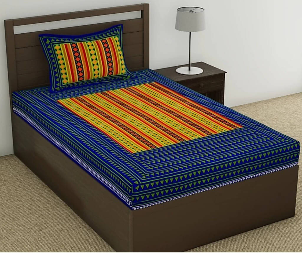 Navkaar Creation Cotton 1 Double Bedsheet with 2 Pillow Covers ( Multicolor ) Navkaar Creation Cotton 1 Double Bedsheet with 2 Pillow Covers ( Multicolor )