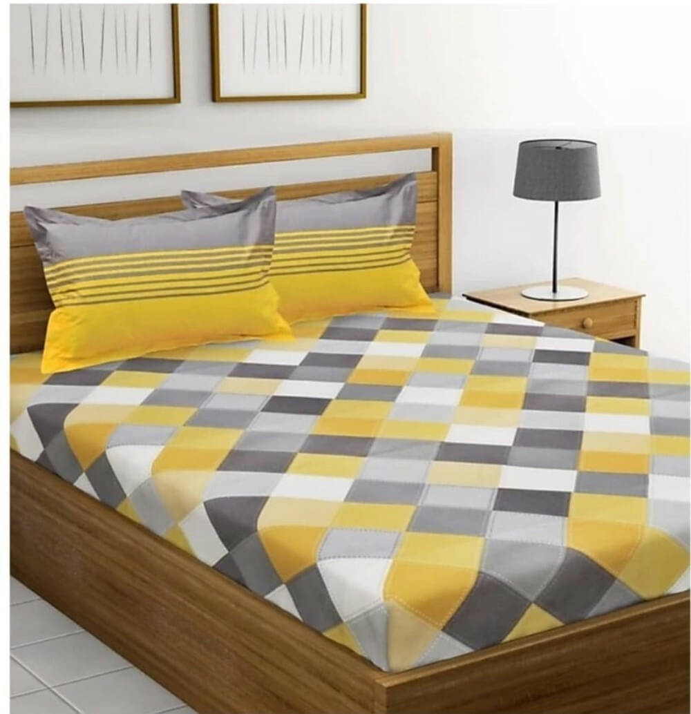     			Navkaar Creation Cotton 1 Double Bedsheet with 2 Pillow Covers ( Multicolor )
