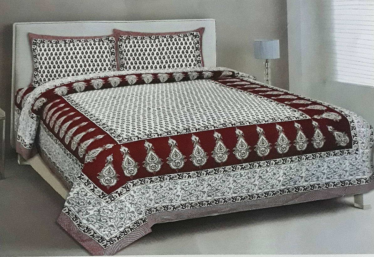 Navkaar Creation Cotton 1 Double Bedsheet with 2 Pillow Covers ( White ) Navkaar Creation Cotton 1 Double Bedsheet with 2 Pillow Covers ( White )