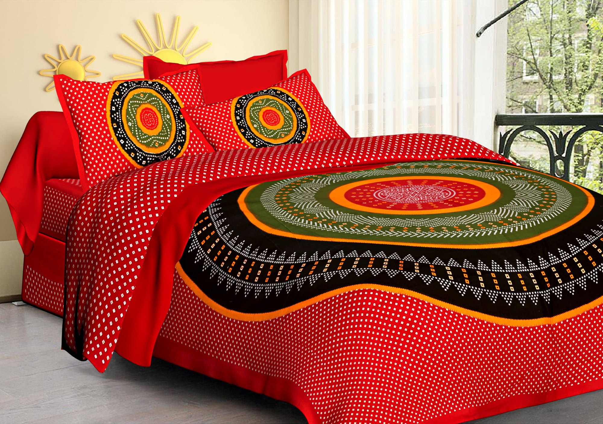 Navkaar Creation Cotton 1 Double Bedsheet with 2 Pillow Covers ( Maroon ) Navkaar Creation Cotton 1 Double Bedsheet with 2 Pillow Covers ( Maroon )