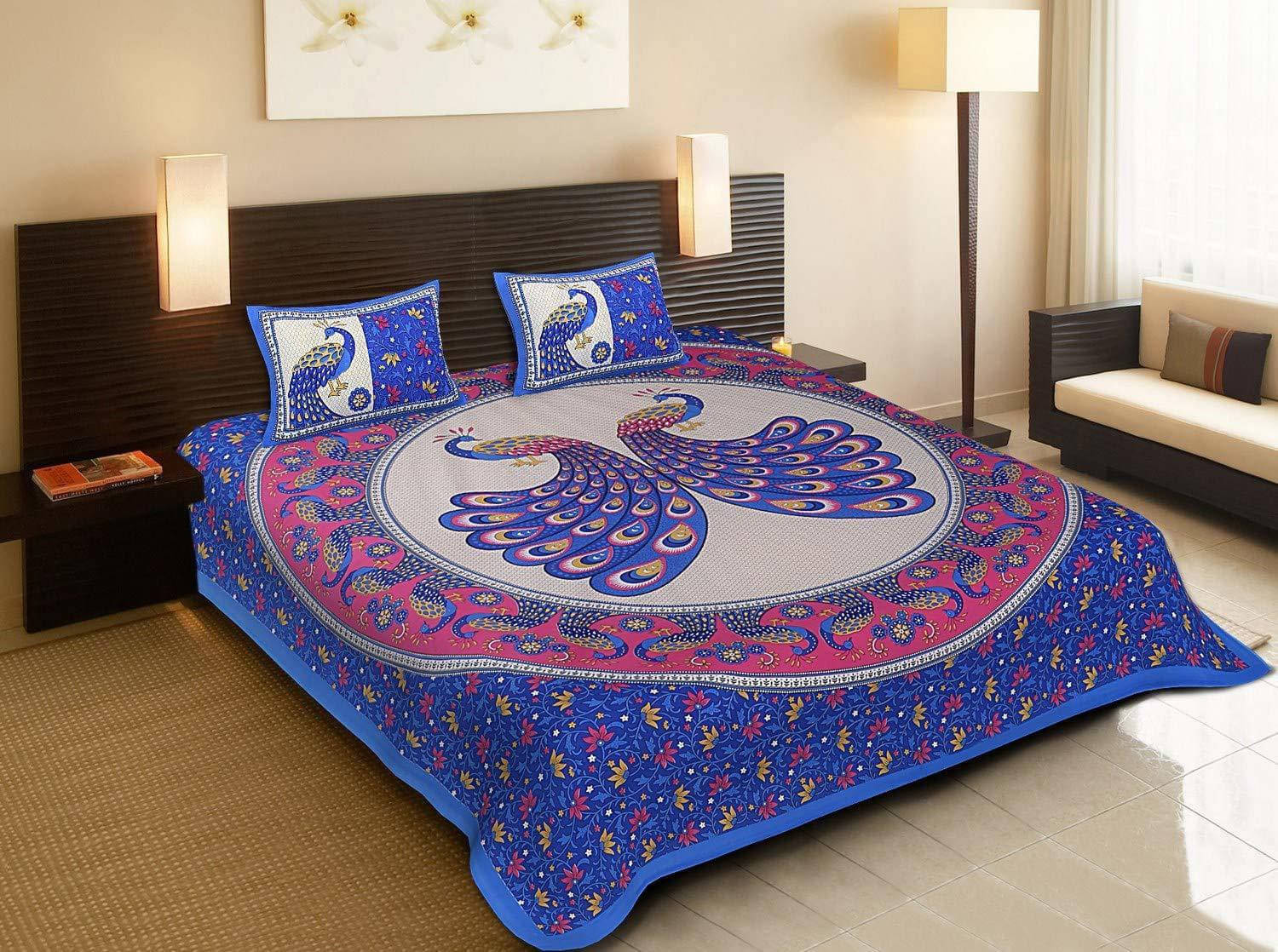 Navkaar Creation Cotton 1 Double Bedsheet with 2 Pillow Covers ( Blue ) Navkaar Creation Cotton 1 Double Bedsheet with 2 Pillow Covers ( Blue )