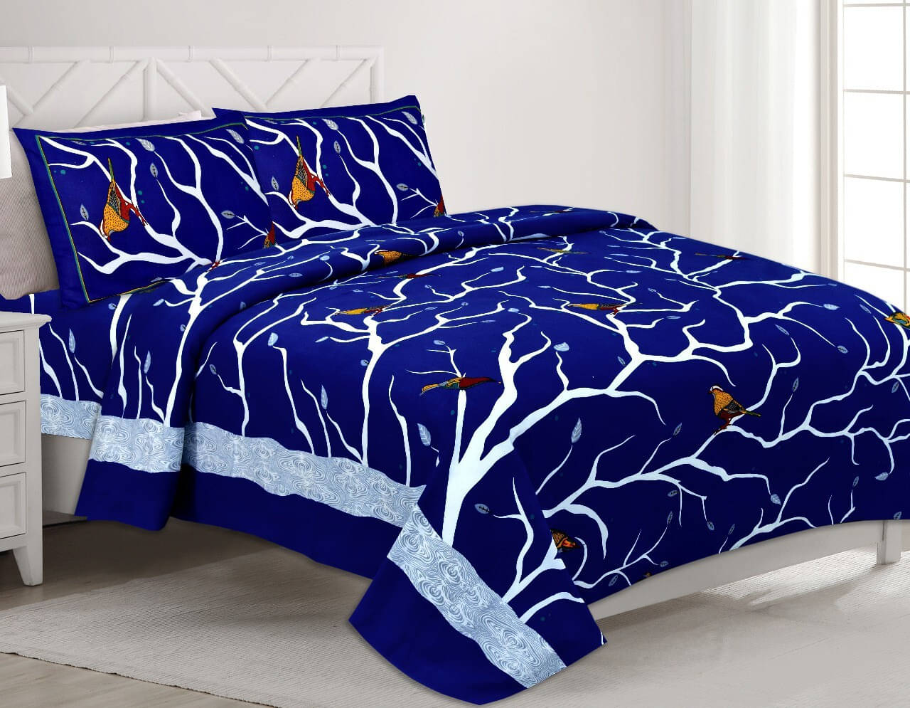 Navkaar Creation Cotton 1 Double Bedsheet with 2 Pillow Covers ( Multicolor ) Navkaar Creation Cotton 1 Double Bedsheet with 2 Pillow Covers ( Multicolor )