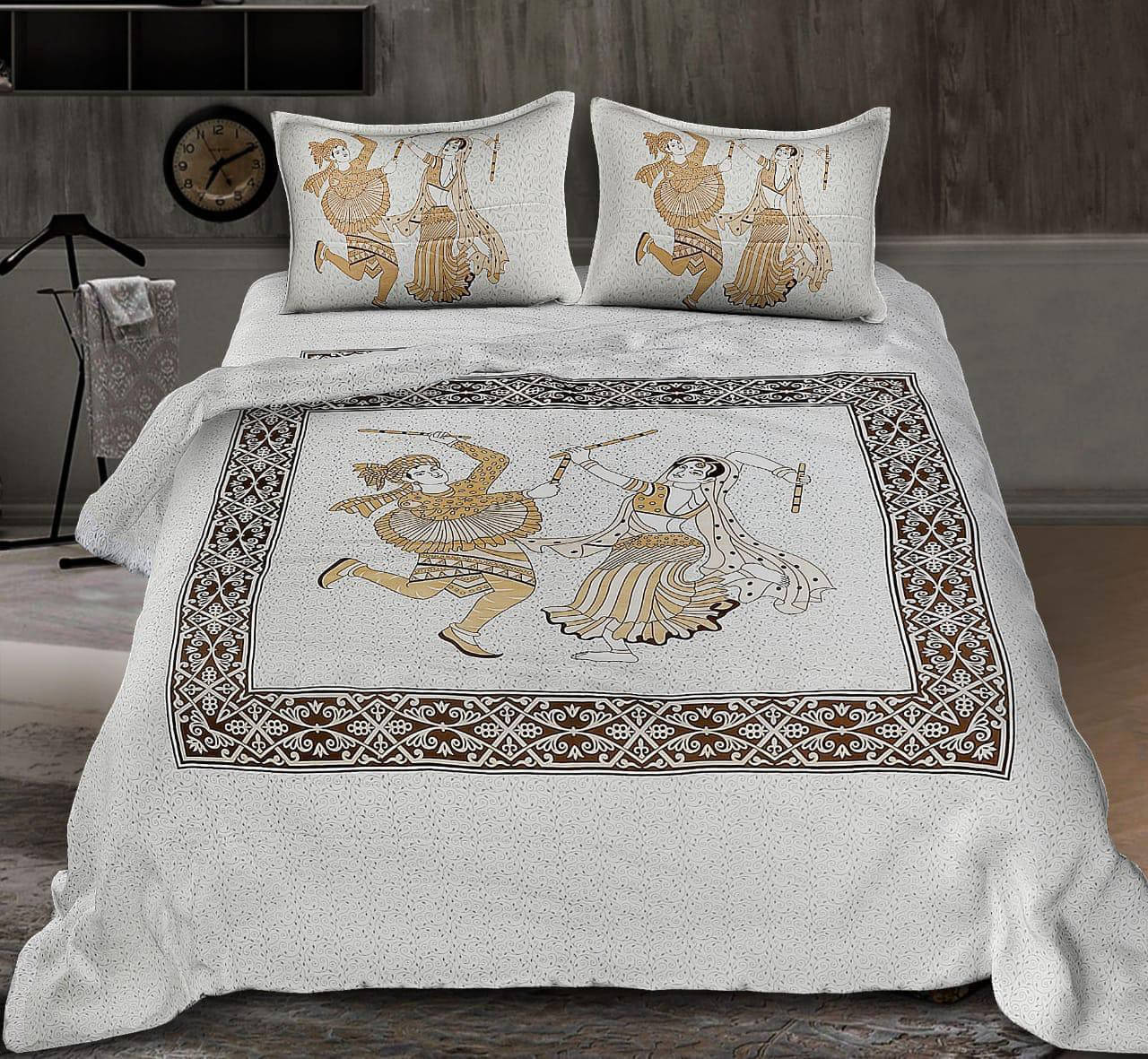 Navkaar Creation Cotton 1 Double Bedsheet with 2 Pillow Covers ( Brown )     			Navkaar Creation Cotton 1 Double Bedsheet with 2 Pillow Covers ( Brown )