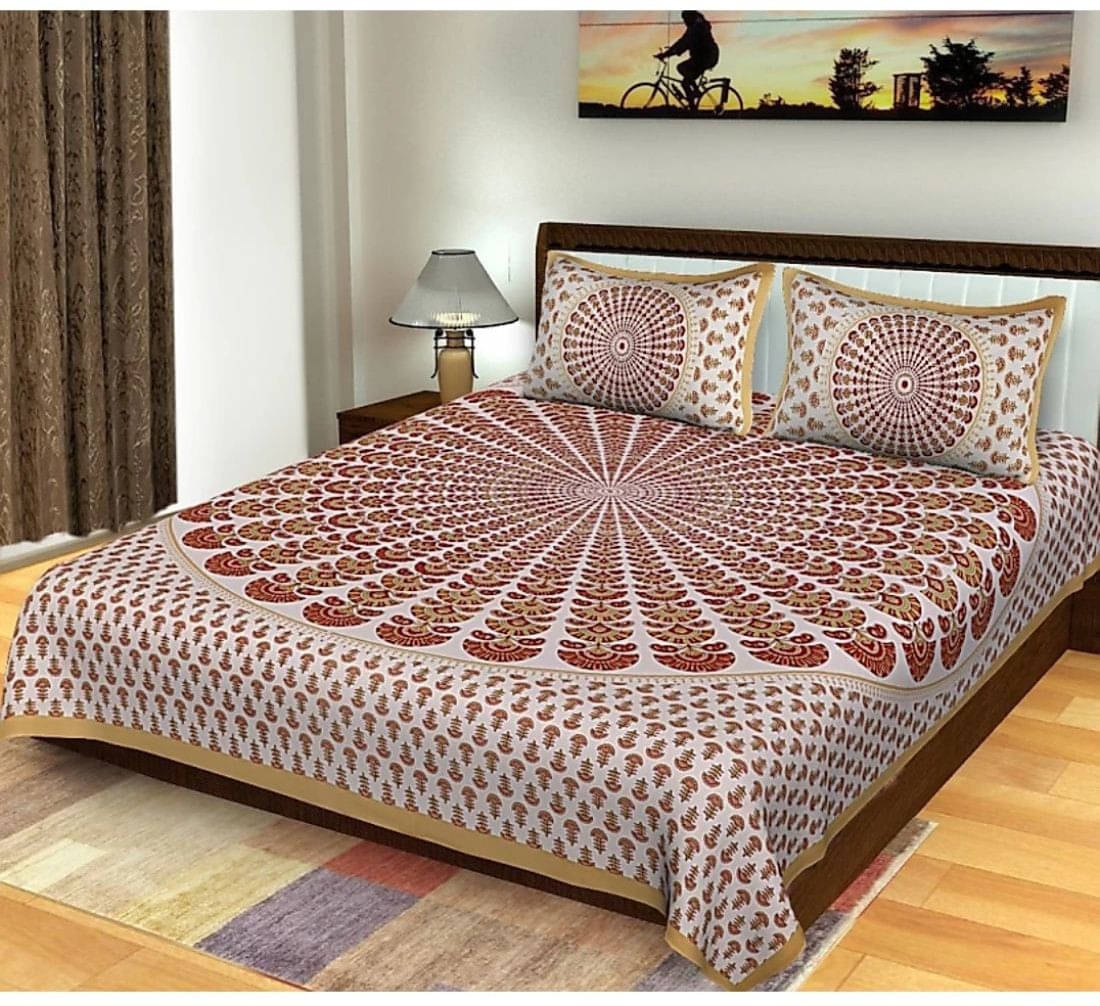 Navkaar Creation Cotton 1 Double Bedsheet with 2 Pillow Covers ( Maroon ) Navkaar Creation Cotton 1 Double Bedsheet with 2 Pillow Covers ( Maroon )