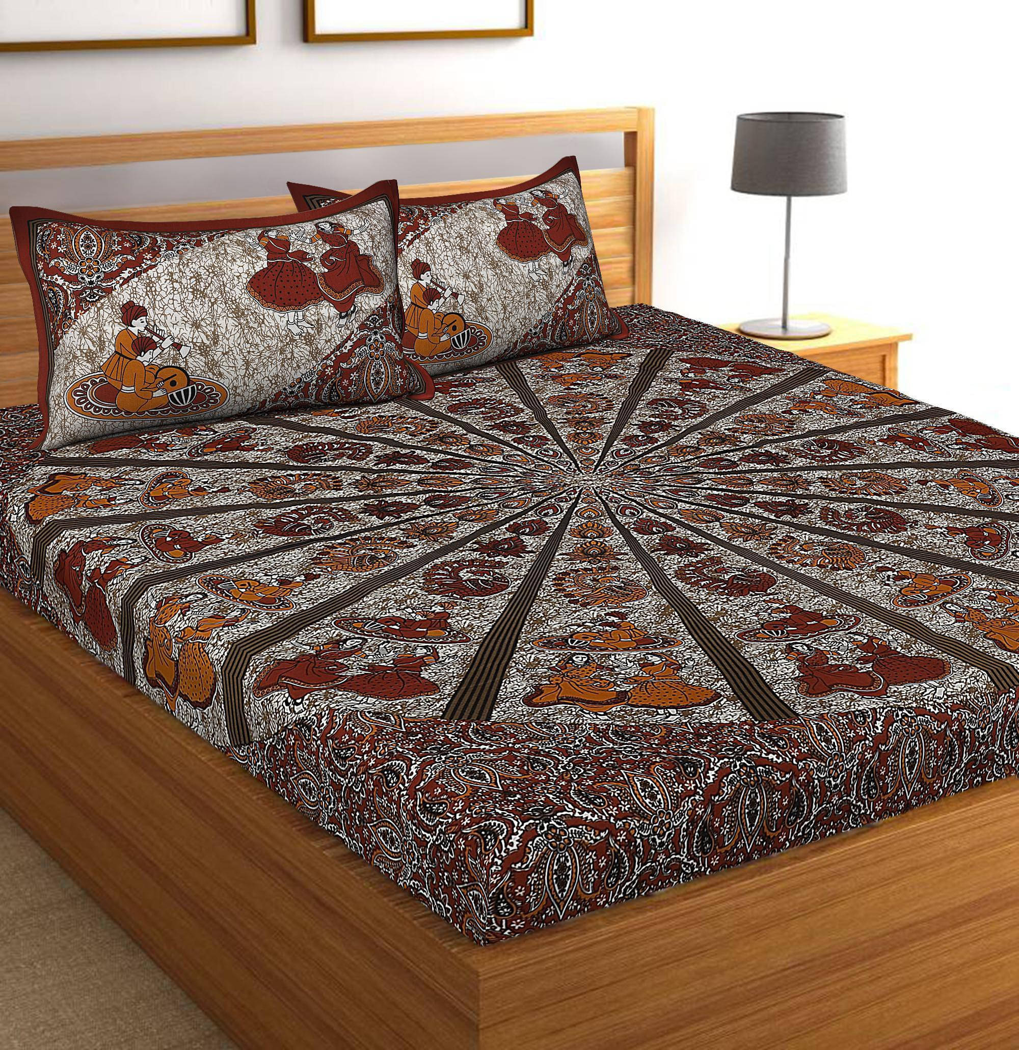 Navkaar Creation Cotton 1 Double Bedsheet with 2 Pillow Covers ( Maroon ) Navkaar Creation Cotton 1 Double Bedsheet with 2 Pillow Covers ( Maroon )