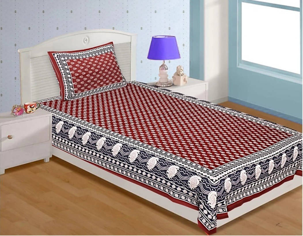 Navkaar Creation Cotton 1 Double Bedsheet with 2 Pillow Covers ( Multicolor ) Navkaar Creation Cotton 1 Double Bedsheet with 2 Pillow Covers ( Multicolor )