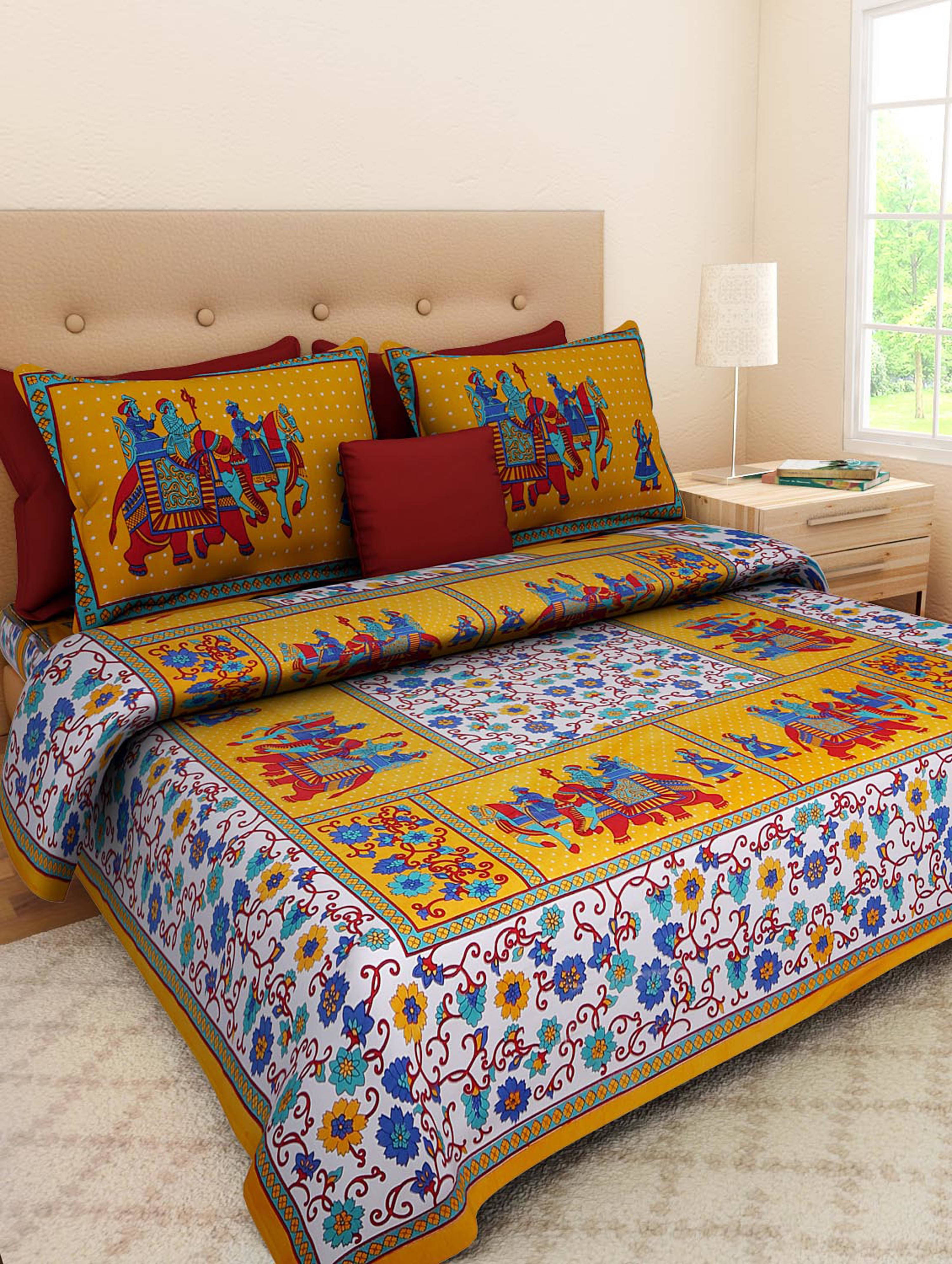 Navkaar Creation Cotton 1 Double Bedsheet with 2 Pillow Covers ( White ) Navkaar Creation Cotton 1 Double Bedsheet with 2 Pillow Covers ( White )