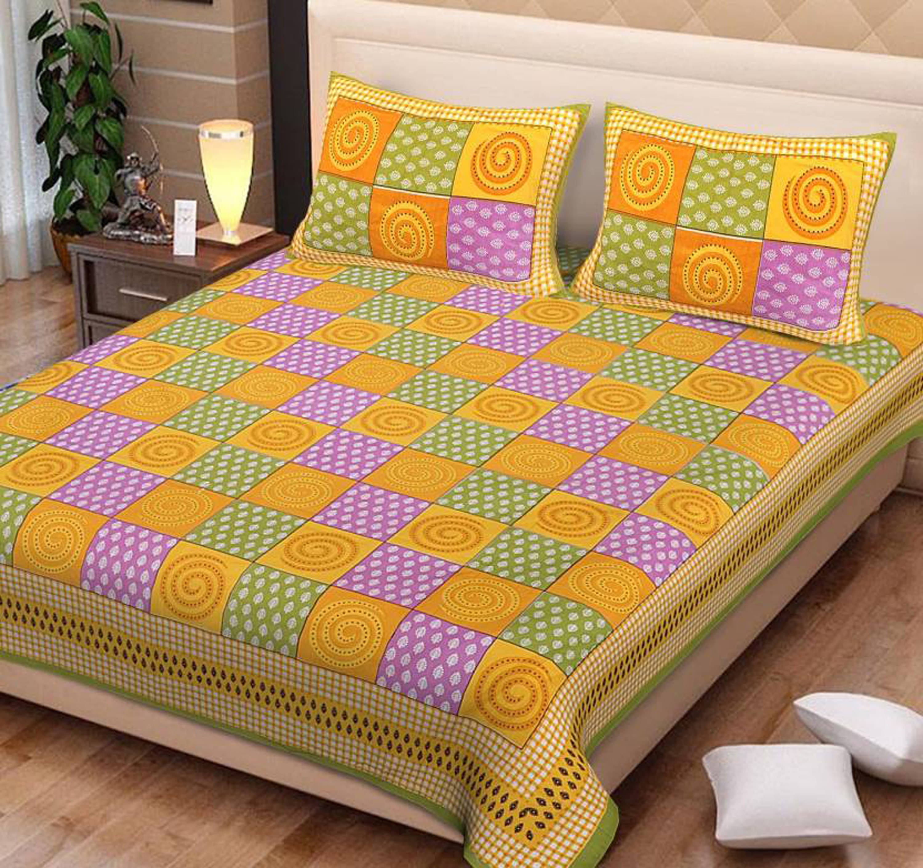 Navkaar Creation Cotton 1 Double Bedsheet with 2 Pillow Covers ( White ) Navkaar Creation Cotton 1 Double Bedsheet with 2 Pillow Covers ( White )