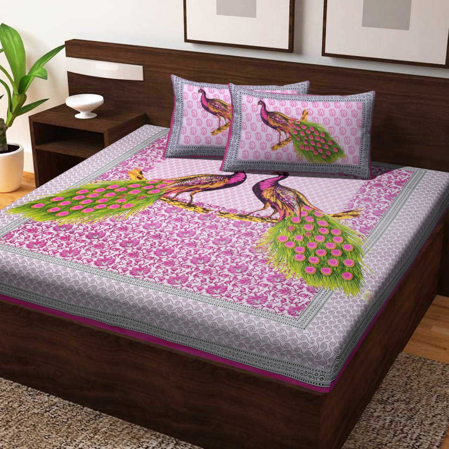 Navkaar Creation Cotton 1 Double Bedsheet with 2 Pillow Covers ( Multicolor ) Navkaar Creation Cotton 1 Double Bedsheet with 2 Pillow Covers ( Multicolor )