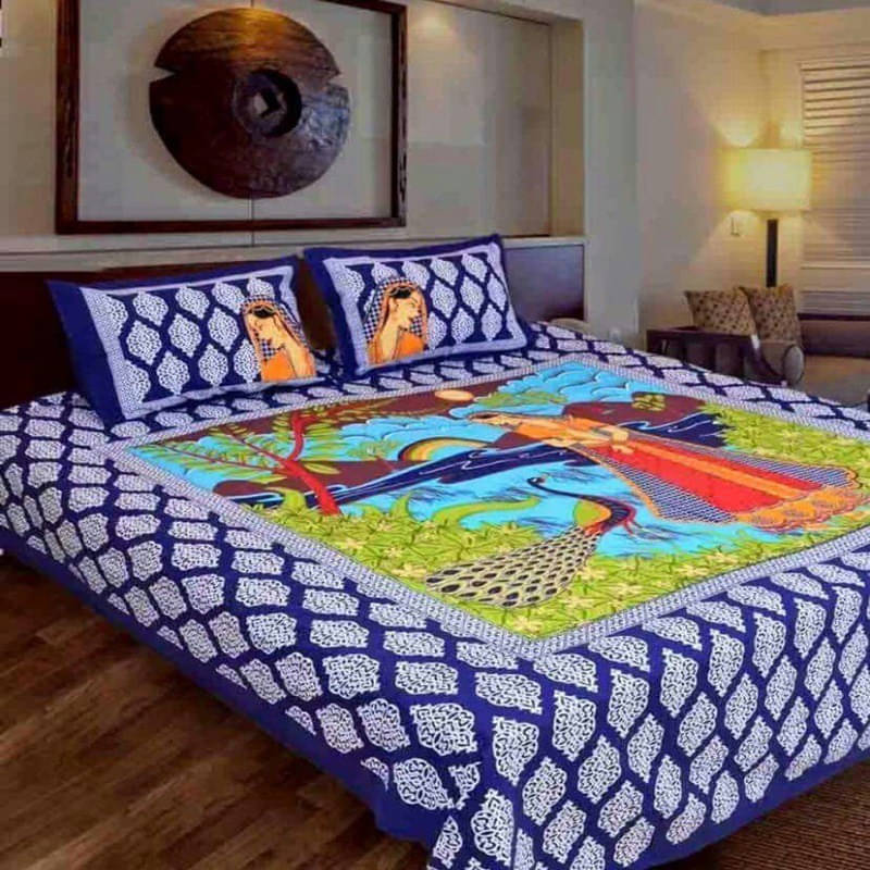     			Navkaar Creation Cotton 1 Double Bedsheet with 2 Pillow Covers ( Multicolor )