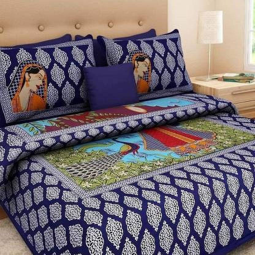 Navkaar Creation Cotton 1 Double Bedsheet with 2 Pillow Covers ( Blue ) Navkaar Creation Cotton 1 Double Bedsheet with 2 Pillow Covers ( Blue )